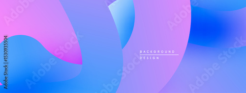Abstract fluid shapes blend vibrant blues, pinks, purples. Gradient colors create smooth transitions, modern design element.