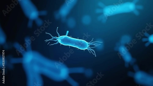 Microscopic view depicts infectious cells pathogens or viruses floating in a fluid environment perfect for educational scientific and medical purposes.