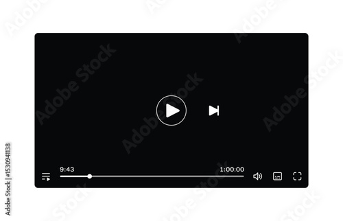 Social media player screen display ui mockup stock illustration