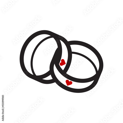 Wedding rings vector icon template, Symbol of eternal love