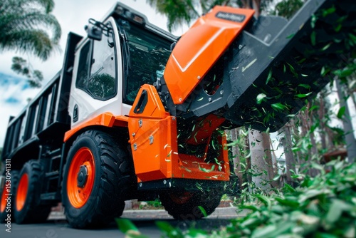 A more sustainable alternative for managing pruning waste is the wood shredding machine currently in operation in the garden