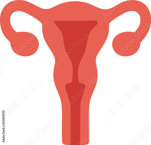 Female Uterus and Reproductive System Flat Icon