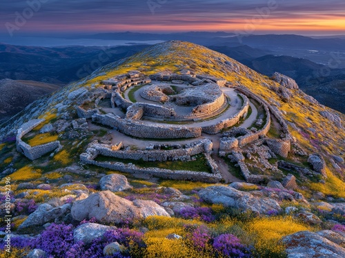 The old castle in Riópar Viejo, situated in the Albacete province of the Castilla-La Mancha region of Spain, lies in ruins