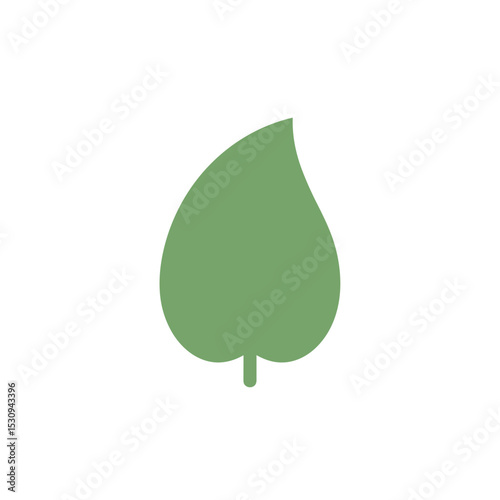 Abstract image of a rounded, olive-green leaf-like shape against a white background