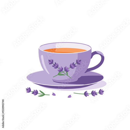 Lavender teacup illustration