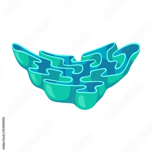 Endoplasmic reticulum, ER diagram vector illustration.