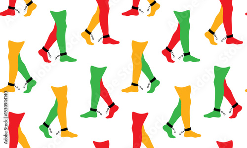juneteenth freedom celebration seamless pattern abstract design breaking shackles african american history heritage emancipation racial equality