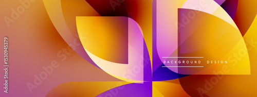 Abstract fluid shapes, vibrant colors blend. Orange, yellow, purple gradients create dynamic composition. Modern design element for backgrounds.