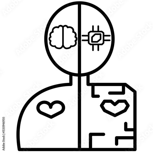 human robot cyberpunk icon