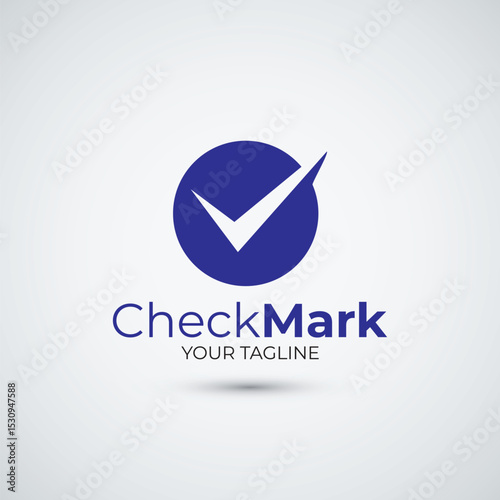 Modern monogram check mark logo vector design and illustration