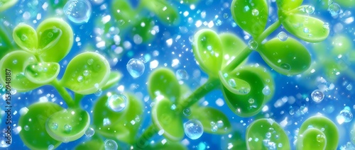 This high-tech image showcases a plant's roots combined with nanotechnology to enhance growth