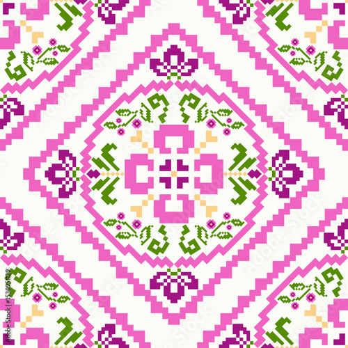 florals fabric pattern pixel pink colour minimalist