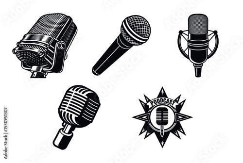 Retro microphone vector illustration