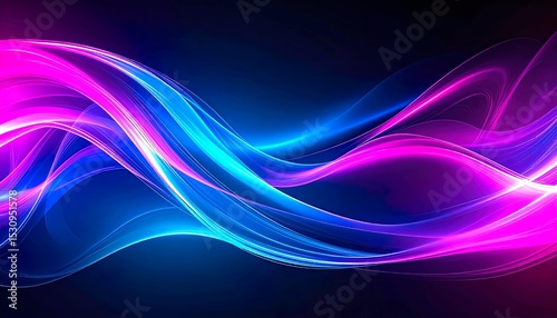 Vibrant Neon Fluid Swirl Background in Magenta and Cyan with Futuristic Glow – 16:9 Abstract Design for Music Posters