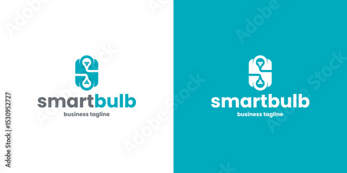 smart bulb s letter logo vector