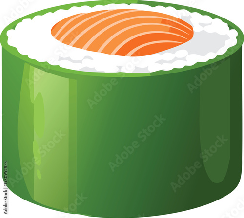 Simple Sushi Roll Illustration with Minimal Detail