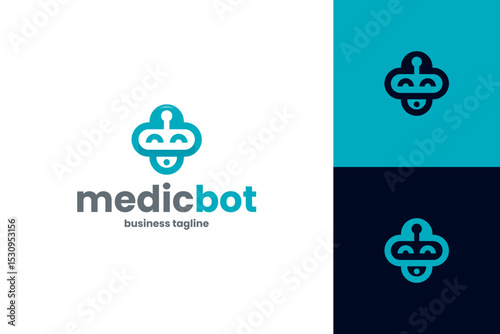 medical bot logo vector
