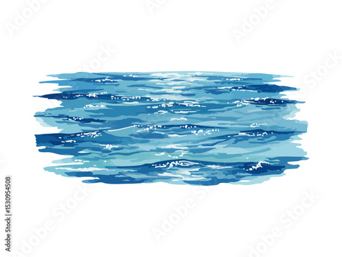 Vector watercolor sea ​​ripples / 水彩テイストの海の波紋イラスト