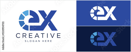 initial letter EX logo Vector illustration