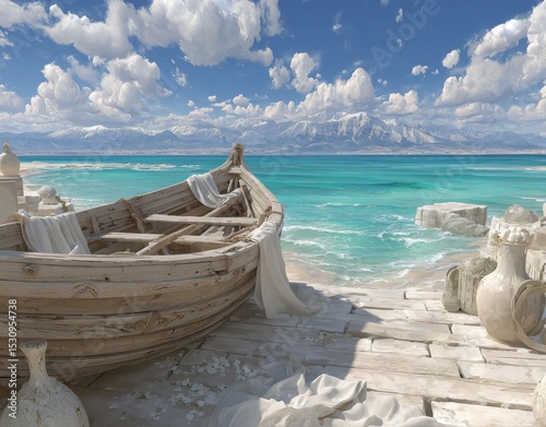 The sight of boats floating on still waters is enhanced by the presence of magnificent mountains, lush forests, or brilliant clear skies