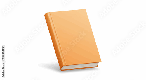 A vibrant orange book standing upright on a surface. 