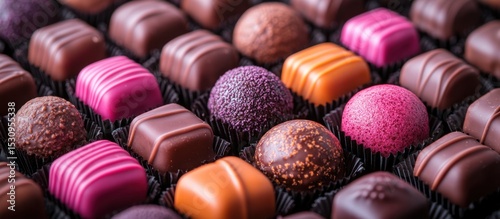 Assortment of colorful chocolates