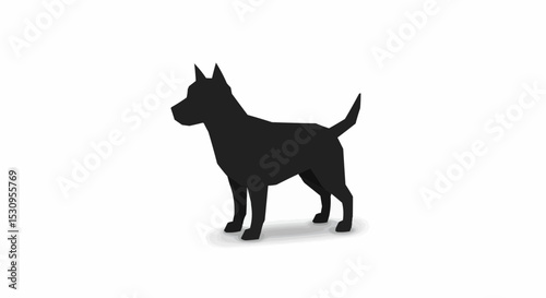 Elegant silhouette of a dog in standing position. 