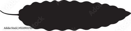 Black Silhouette of a Single Balsam Pear