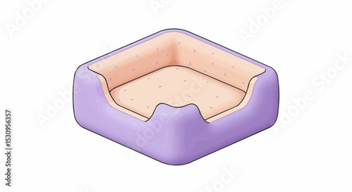 A cozy pet bed illustrated with soft and inviting texture.