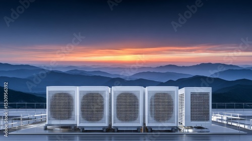 An energy-efficient heating, ventilation, and air conditioning system in an outdoor industrial environment