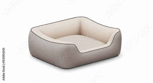Cozy dog bed isolated on a neutral background.