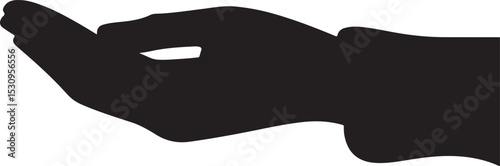 Black Silhouette of a Hand Offering or Receiving