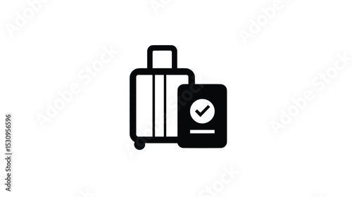 Travel Planning:  Passport & Luggage Icon -  Essential Journey Preparation