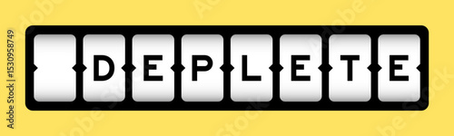 Black color in word deplete on slot banner with yellow color background