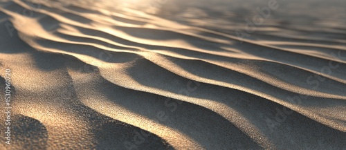 Shifting dunes glimmering under soft sunlight