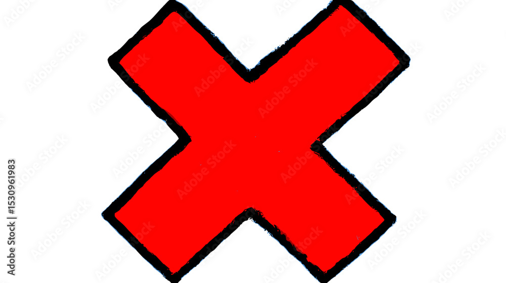 Obraz premium Red cross sign illustration on white background 