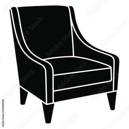 "Timeless Comfort: Silhouette of a Classic Armchair"

