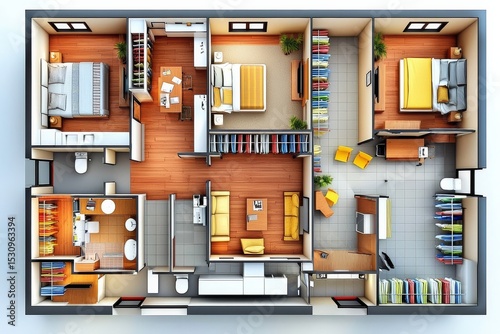 In-depth analysis of dormitory room arrangements and shared facilities.