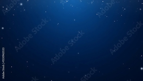 Abstract dark blue background with falling snow