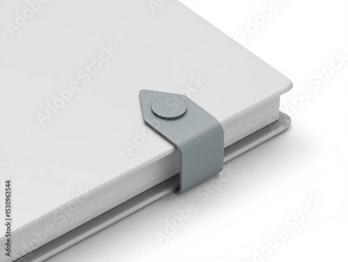 Blank White Hardcover Book with Grey Bookmark