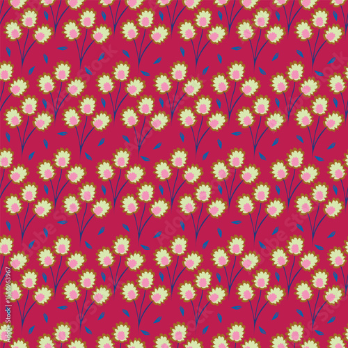 textile design with cute silhouette foliage pattern image
