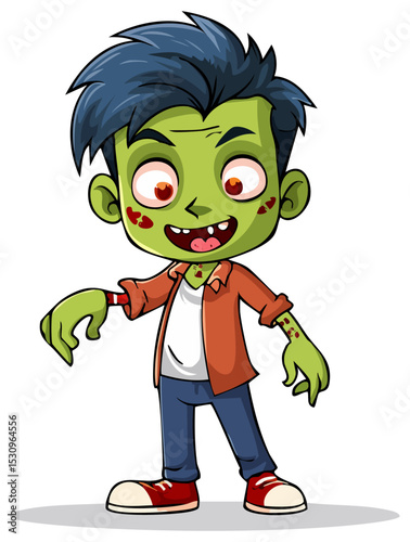 Cartoon zombie clipart, isolated 