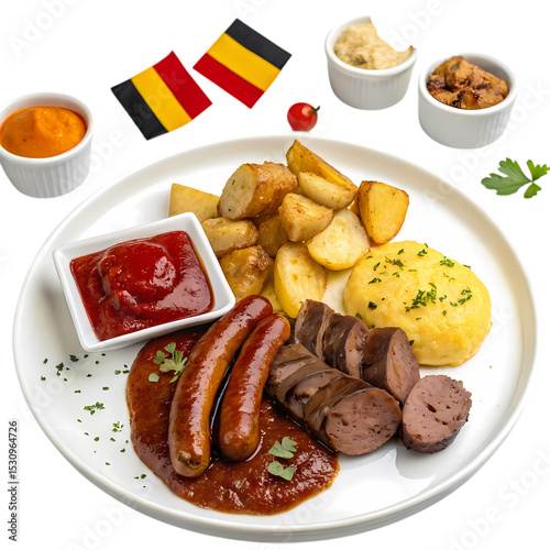 Belgian Feast: Savory Sausages, Potatoes, & Polenta