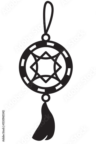 Black dreamcatcher, talisman, mascot