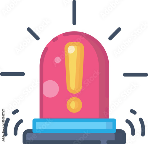 Red siren alert symbol for emergency, warning, and notification concepts. Suitable for security, technology, or safety campaign visuals.