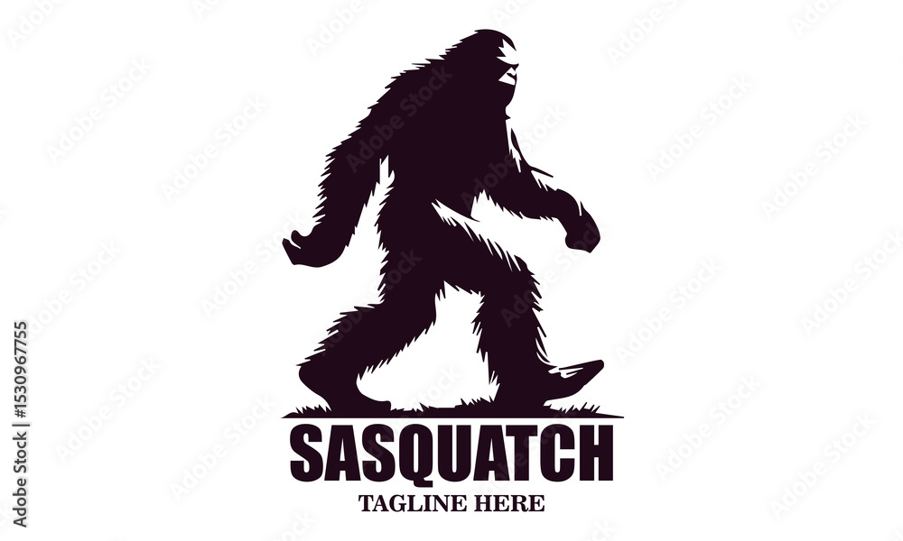 Fototapeta premium Sasquatch icon. Sasquatch vector illustration, bigfoot silhouette vector illustration and Bigfoot logo design