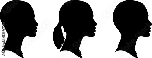 silhouette of beautiful profile of female head concept beauty and fashion
