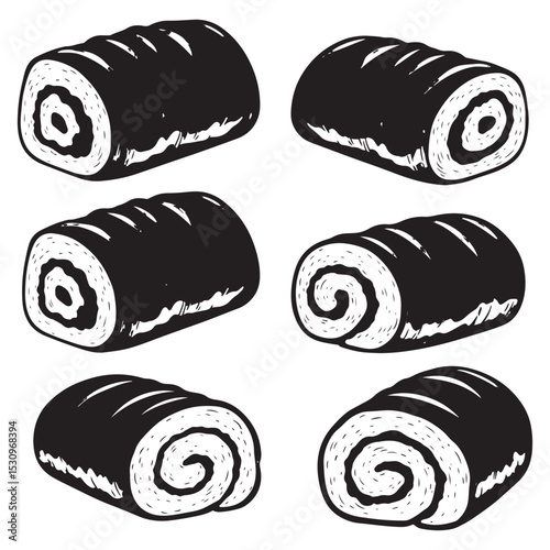Chiko Roll vector bundle.   Chiko Roll  vector illustration bundle. Chiko Roll  lineart bundle,  clipart,  Chiko Roll  black silhouette bundle..eps