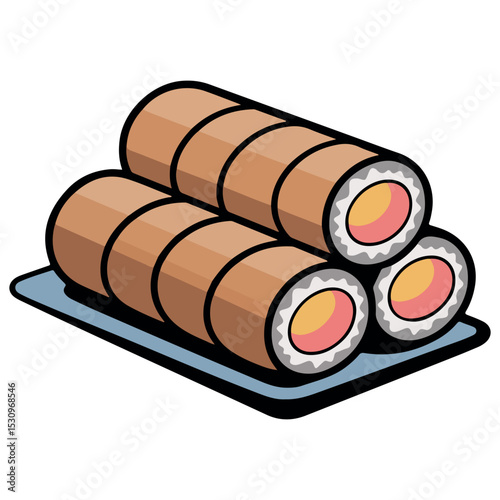 Chiko Roll vector.   Chiko Roll  vector illustration. Chiko Roll  lineart,  clipart,  Chiko Roll  black silhouette.  