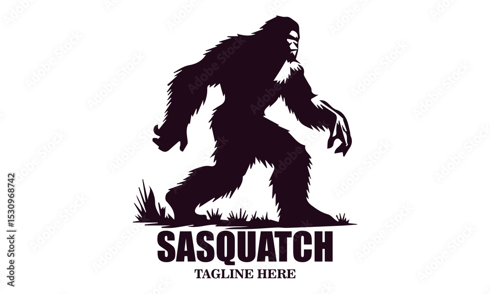 Obraz premium Sasquatch icon. Sasquatch vector illustration, bigfoot silhouette vector illustration and Bigfoot logo design